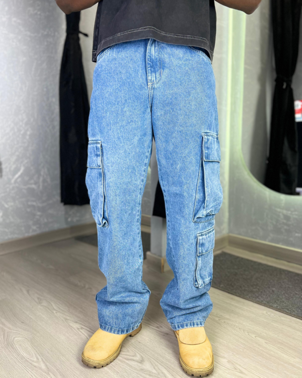 Pantalón Cargo azul medio - Image 4