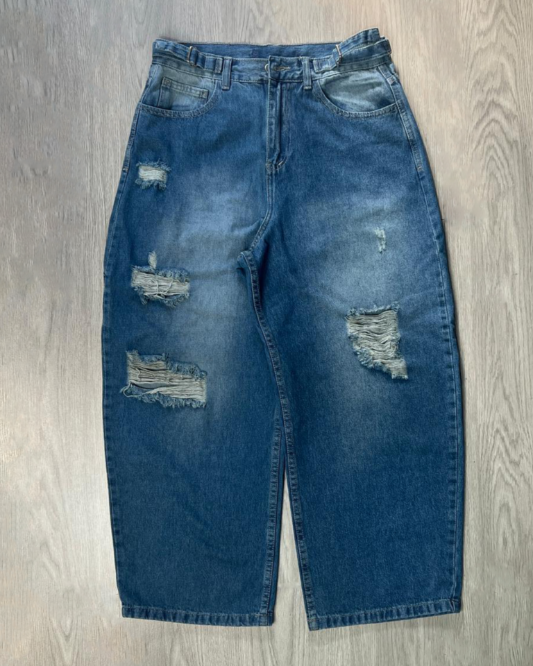 Jeans Baggy - Rotos Azul